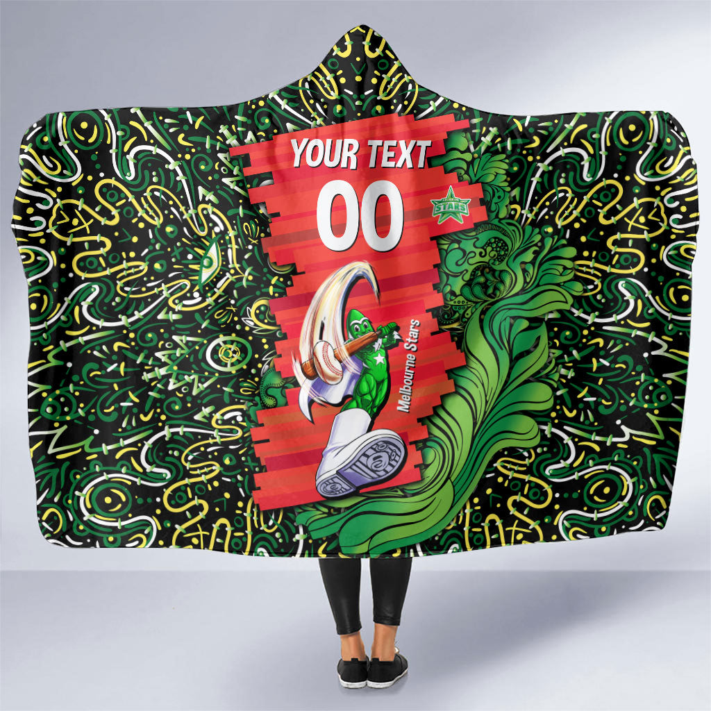 Personalized Melbourne Stars Cricket Hooded Blanket Hippie Psychedelic Pattern Vibrant Mandala Art Style