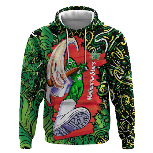 Personalized Melbourne Stars Cricket Hoodie Hippie Psychedelic Pattern Vibrant Mandala Art Style