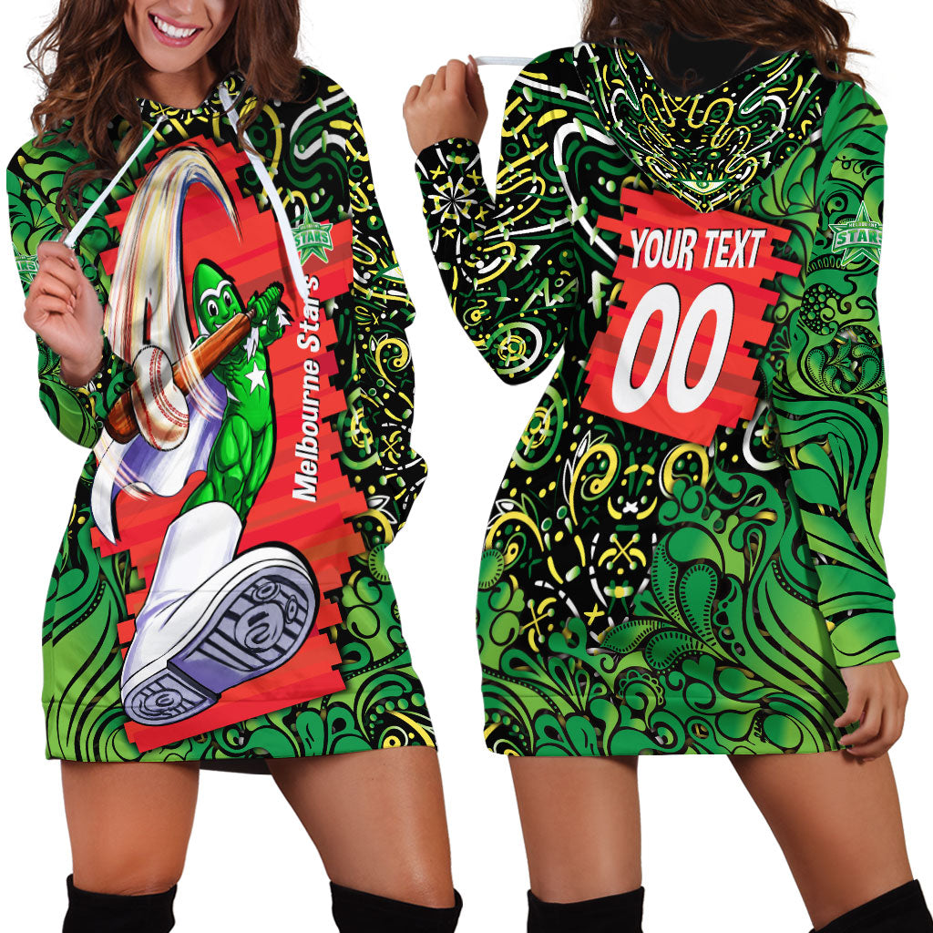 Personalized Melbourne Stars Cricket Hoodie Dress Hippie Psychedelic Pattern Vibrant Mandala Art Style