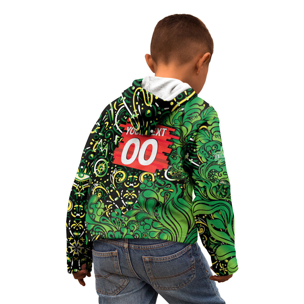 Personalized Melbourne Stars Cricket Kid Hoodie Hippie Psychedelic Pattern Vibrant Mandala Art Style