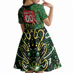 Personalized Melbourne Stars Cricket Kid Short Sleeve Dress Hippie Psychedelic Pattern Vibrant Mandala Art Style