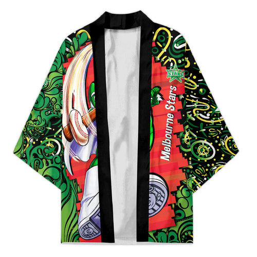 Personalized Melbourne Stars Cricket Kimono Hippie Psychedelic Pattern Vibrant Mandala Art Style