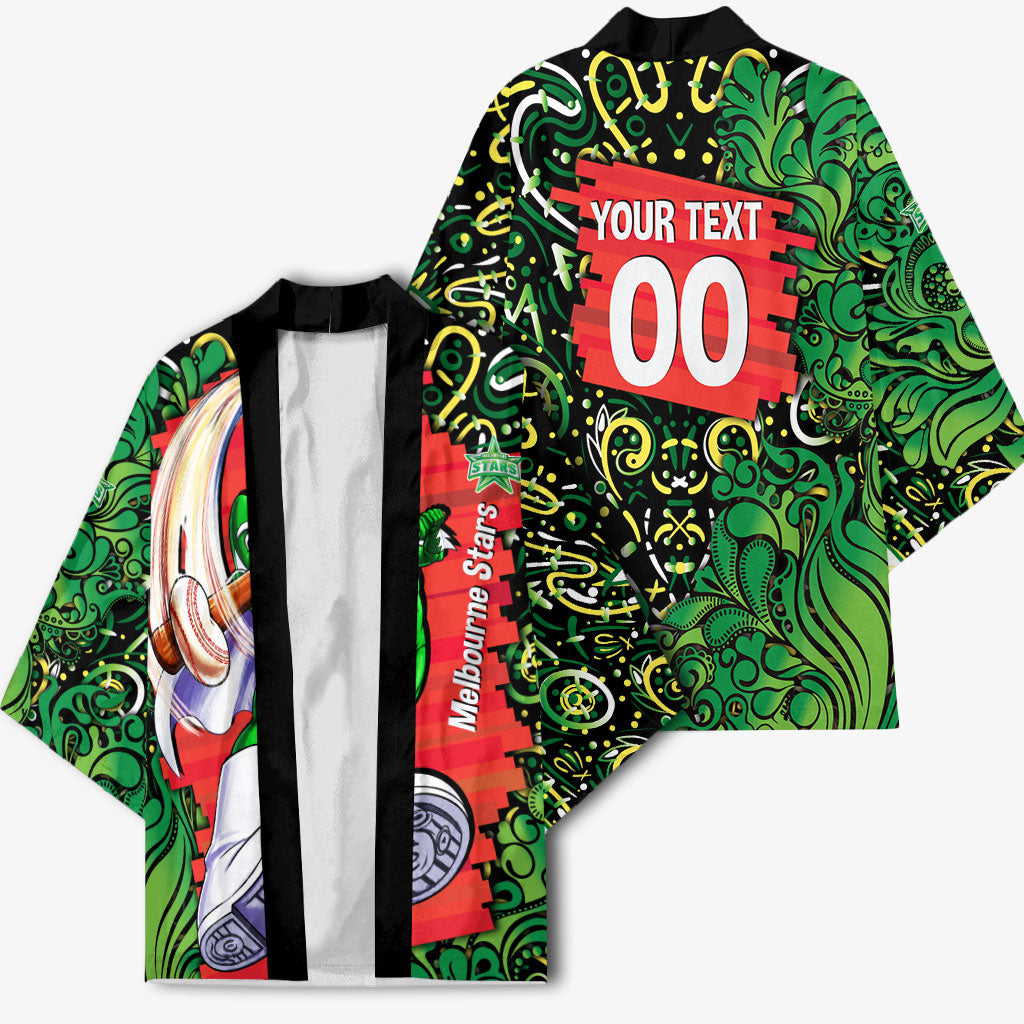 Personalized Melbourne Stars Cricket Kimono Hippie Psychedelic Pattern Vibrant Mandala Art Style
