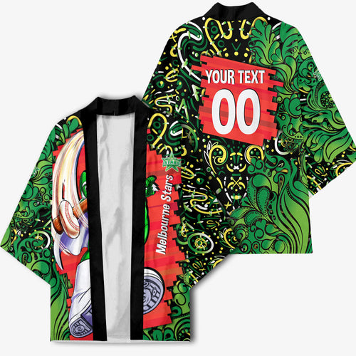 Personalized Melbourne Stars Cricket Kimono Hippie Psychedelic Pattern Vibrant Mandala Art Style