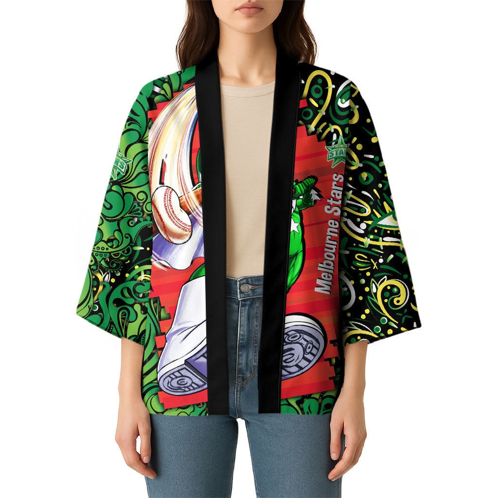 Personalized Melbourne Stars Cricket Kimono Hippie Psychedelic Pattern Vibrant Mandala Art Style