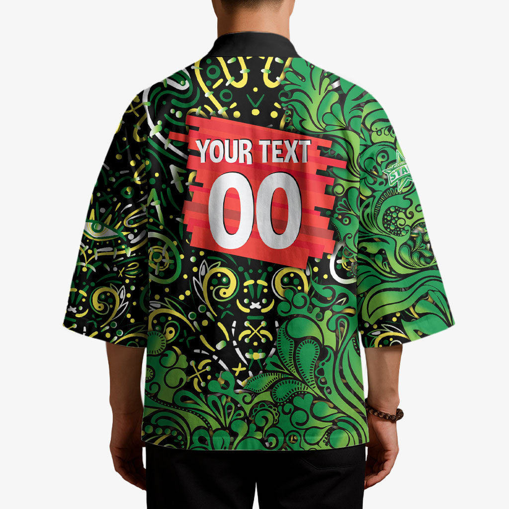 Personalized Melbourne Stars Cricket Kimono Hippie Psychedelic Pattern Vibrant Mandala Art Style