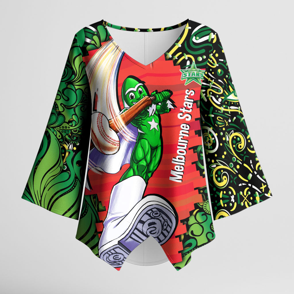 Personalized Melbourne Stars Cricket Kimono Sleeve Blouse Hippie Psychedelic Pattern Vibrant Mandala Art Style