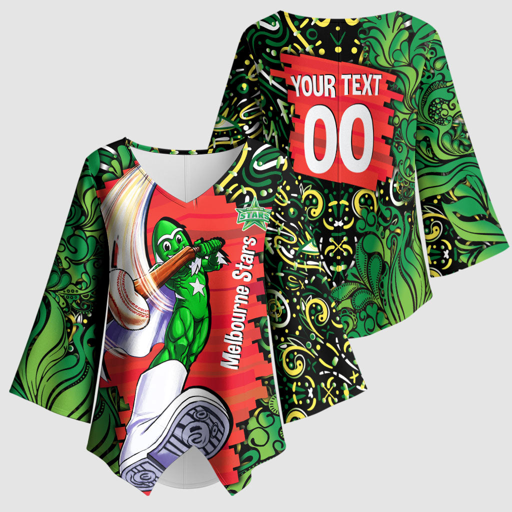 Personalized Melbourne Stars Cricket Kimono Sleeve Blouse Hippie Psychedelic Pattern Vibrant Mandala Art Style