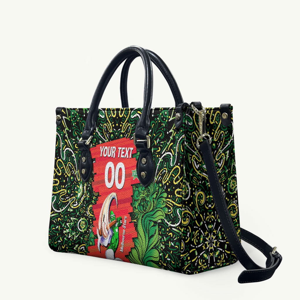 Personalized Melbourne Stars Cricket Leather Bag Hippie Psychedelic Pattern Vibrant Mandala Art Style