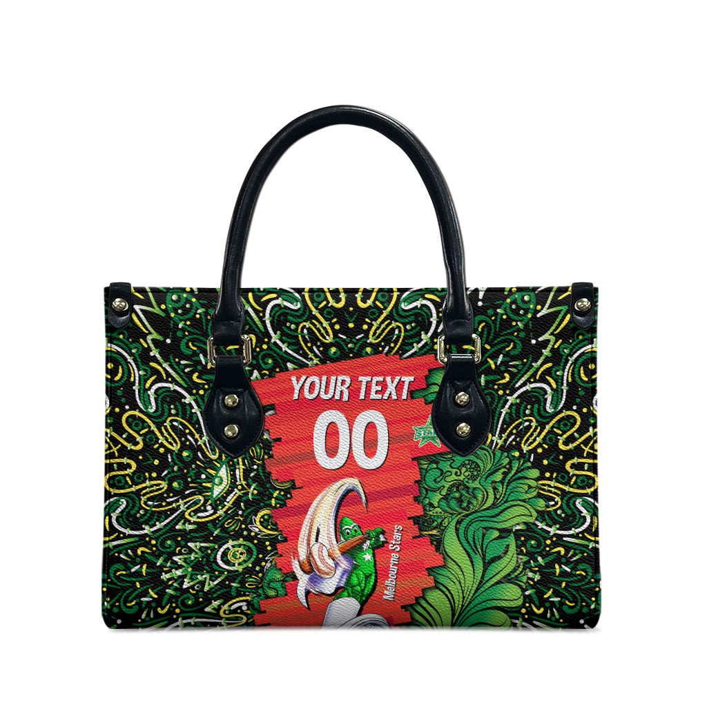 Personalized Melbourne Stars Cricket Leather Bag Hippie Psychedelic Pattern Vibrant Mandala Art Style
