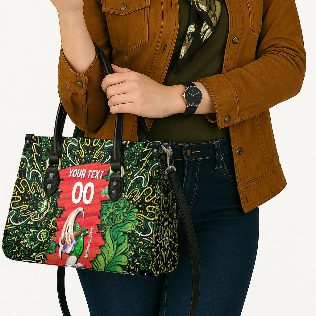 Personalized Melbourne Stars Cricket Leather Bag Hippie Psychedelic Pattern Vibrant Mandala Art Style