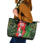 Personalized Melbourne Stars Cricket Leather Tote Bag Hippie Psychedelic Pattern Vibrant Mandala Art Style