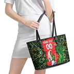 Personalized Melbourne Stars Cricket Leather Tote Bag Hippie Psychedelic Pattern Vibrant Mandala Art Style
