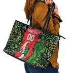 Personalized Melbourne Stars Cricket Leather Tote Bag Hippie Psychedelic Pattern Vibrant Mandala Art Style