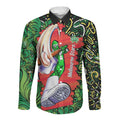 Personalized Melbourne Stars Cricket Long Sleeve Button Shirt Hippie Psychedelic Pattern Vibrant Mandala Art Style