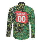 Personalized Melbourne Stars Cricket Long Sleeve Button Shirt Hippie Psychedelic Pattern Vibrant Mandala Art Style