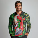 Personalized Melbourne Stars Cricket Long Sleeve Polo Shirt Hippie Psychedelic Pattern Vibrant Mandala Art Style