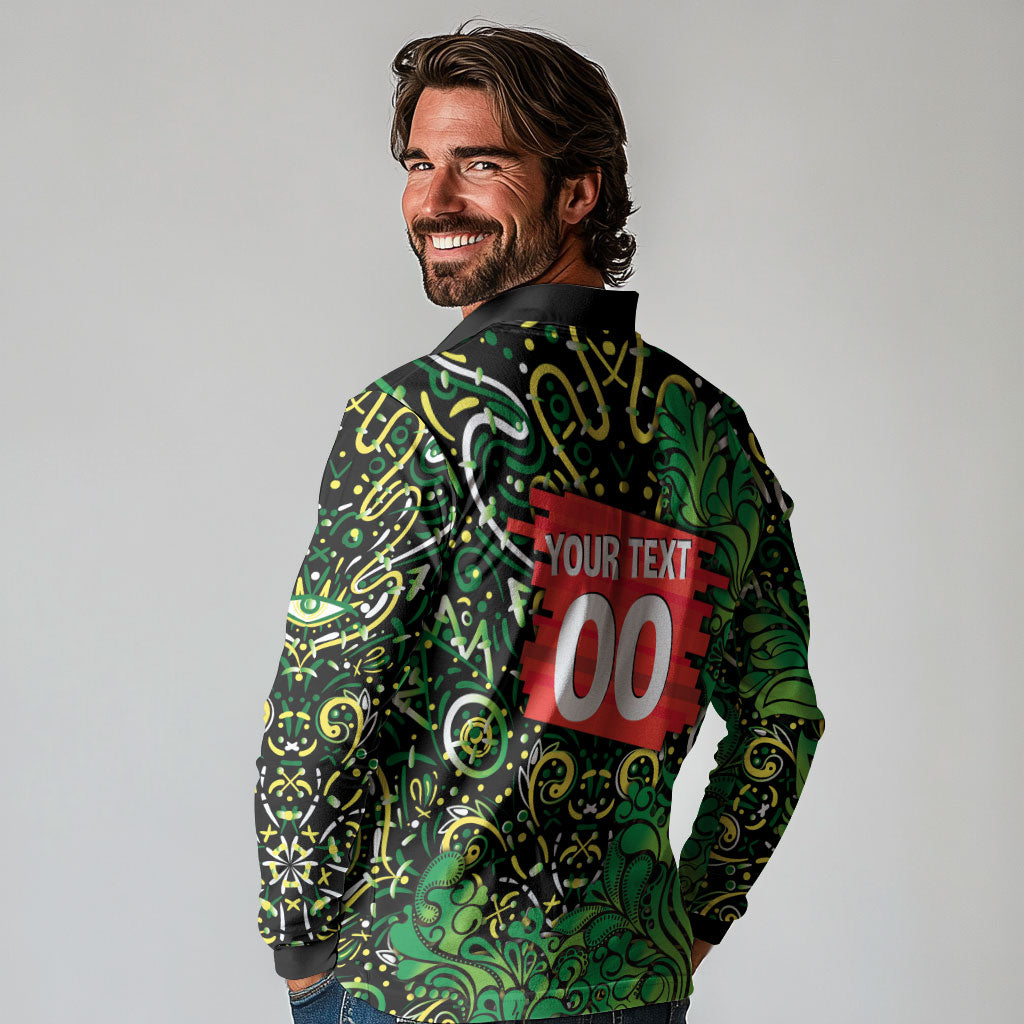 Personalized Melbourne Stars Cricket Long Sleeve Polo Shirt Hippie Psychedelic Pattern Vibrant Mandala Art Style