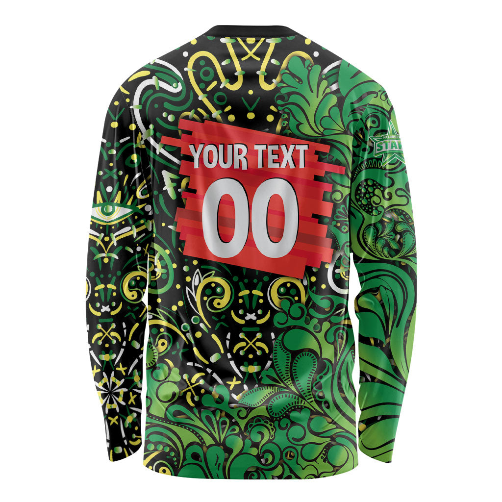 Personalized Melbourne Stars Cricket Long Sleeve Shirt Hippie Psychedelic Pattern Vibrant Mandala Art Style
