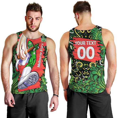 Personalized Melbourne Stars Cricket Men Tank Top Hippie Psychedelic Pattern Vibrant Mandala Art Style