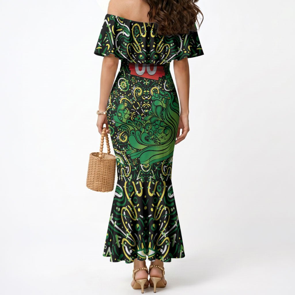 Personalized Melbourne Stars Cricket Mermaid Dress Hippie Psychedelic Pattern Vibrant Mandala Art Style