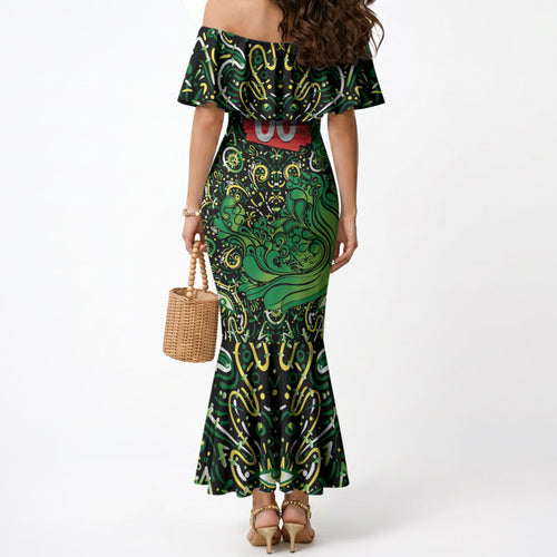 Personalized Melbourne Stars Cricket Mermaid Dress Hippie Psychedelic Pattern Vibrant Mandala Art Style