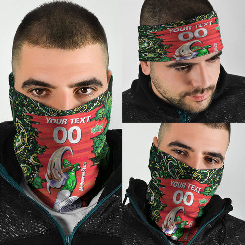 Personalized Melbourne Stars Cricket Neck Gaiter Hippie Psychedelic Pattern Vibrant Mandala Art Style