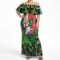 Personalized Melbourne Stars Cricket Off Shoulder Maxi Dress Hippie Psychedelic Pattern Vibrant Mandala Art Style