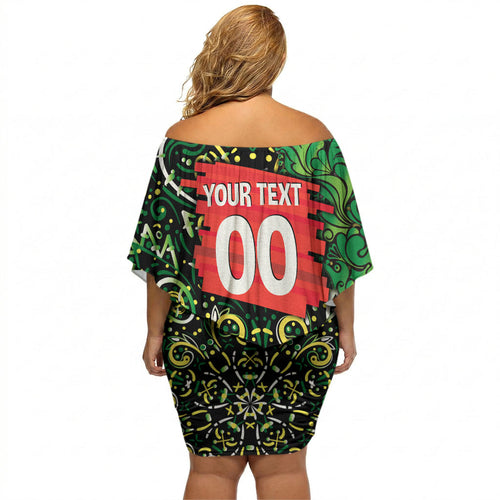 Personalized Melbourne Stars Cricket Off Shoulder Short Dress Hippie Psychedelic Pattern Vibrant Mandala Art Style