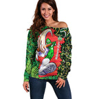 Personalized Melbourne Stars Cricket Off Shoulder Sweater Hippie Psychedelic Pattern Vibrant Mandala Art Style