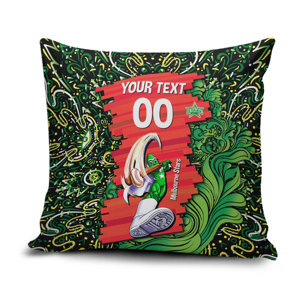 Personalized Melbourne Stars Cricket Pillow Cover Hippie Psychedelic Pattern Vibrant Mandala Art Style