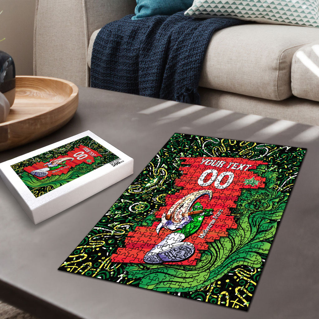 Personalized Melbourne Stars Cricket Puzzle Hippie Psychedelic Pattern Vibrant Mandala Art Style