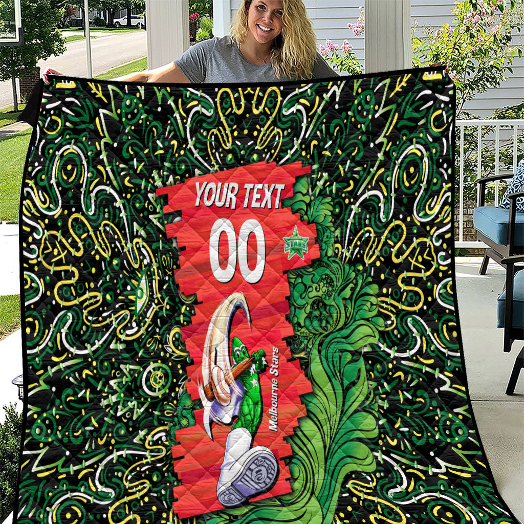 Personalized Melbourne Stars Cricket Quilt Hippie Psychedelic Pattern Vibrant Mandala Art Style