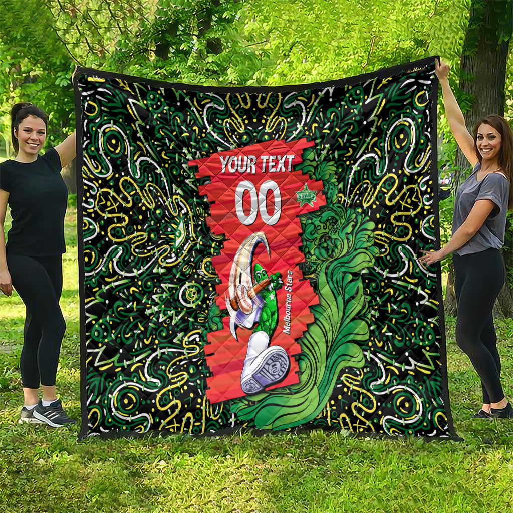 Personalized Melbourne Stars Cricket Quilt Hippie Psychedelic Pattern Vibrant Mandala Art Style