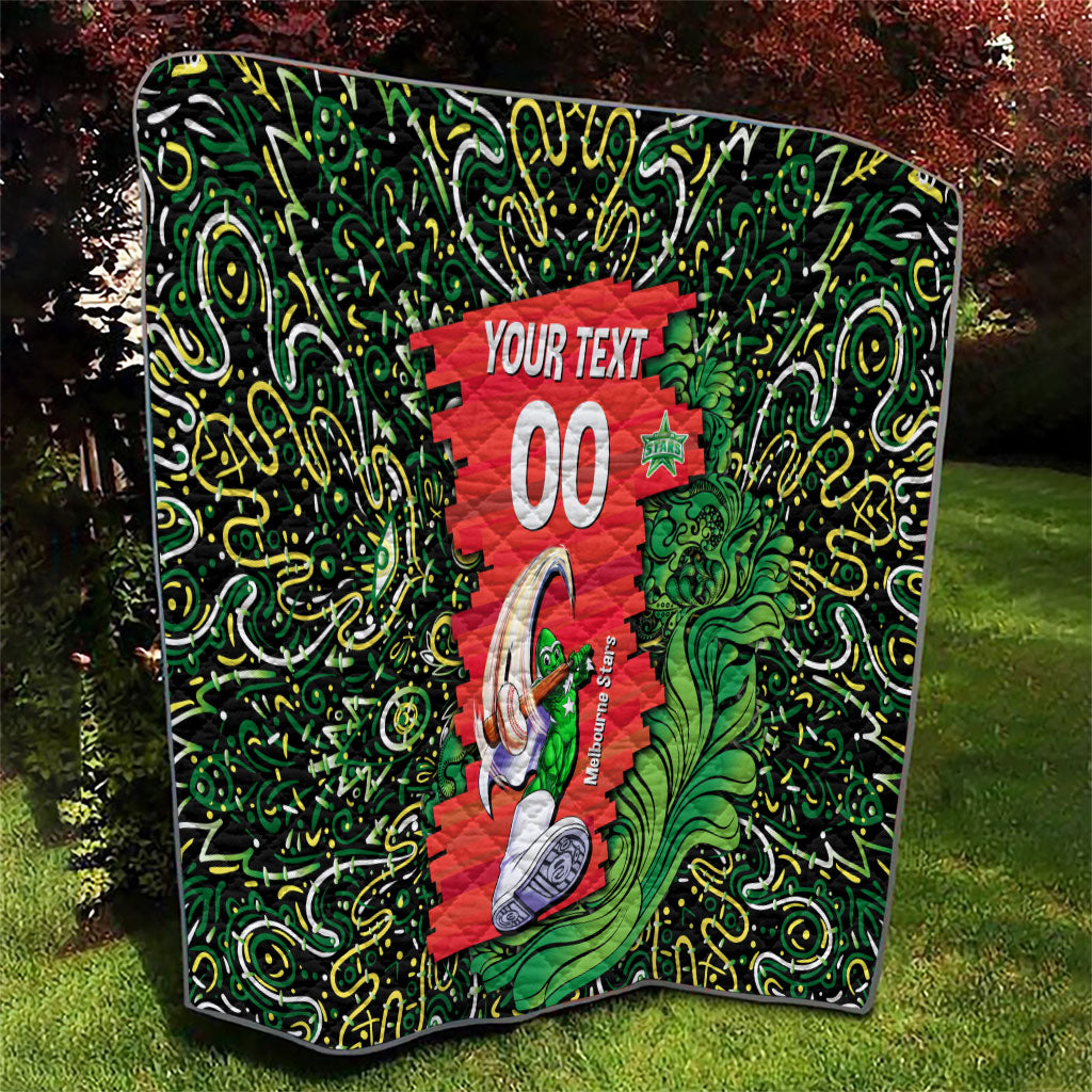 Personalized Melbourne Stars Cricket Quilt Hippie Psychedelic Pattern Vibrant Mandala Art Style