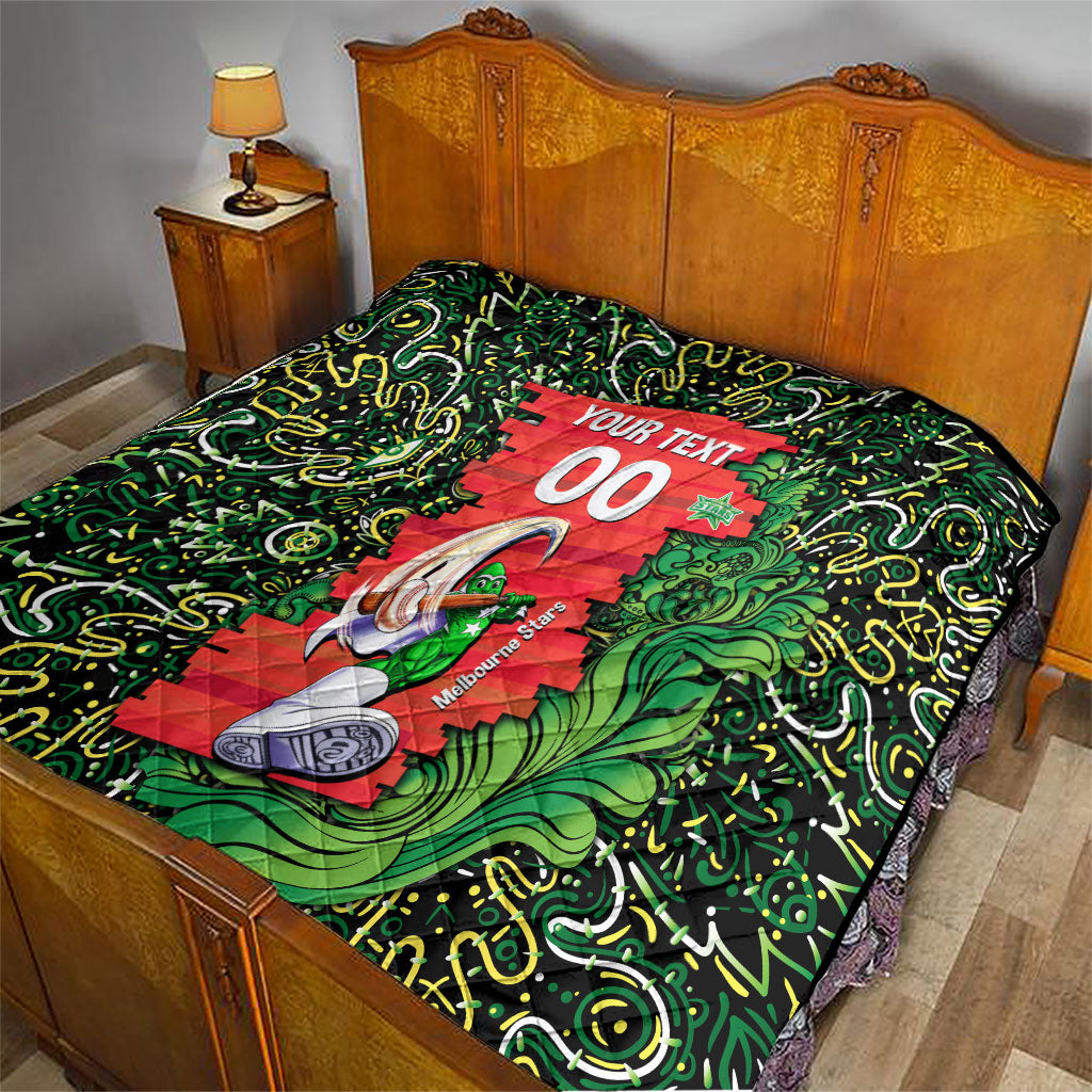 Personalized Melbourne Stars Cricket Quilt Hippie Psychedelic Pattern Vibrant Mandala Art Style