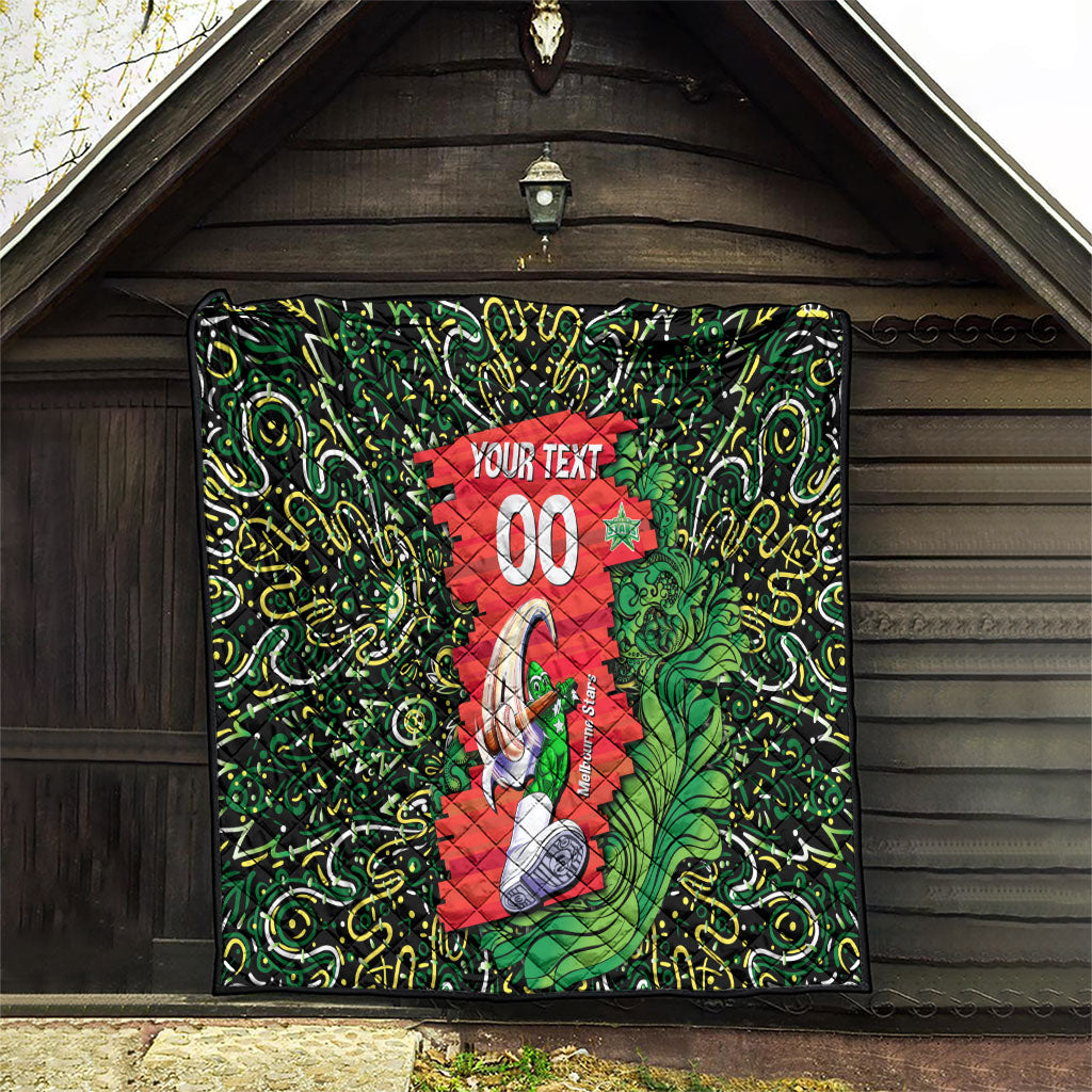 Personalized Melbourne Stars Cricket Quilt Hippie Psychedelic Pattern Vibrant Mandala Art Style