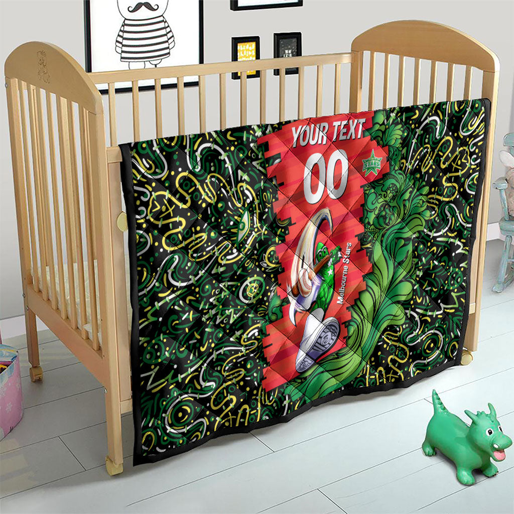Personalized Melbourne Stars Cricket Quilt Hippie Psychedelic Pattern Vibrant Mandala Art Style