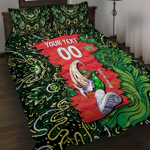 Personalized Melbourne Stars Cricket Quilt Bed Set Hippie Psychedelic Pattern Vibrant Mandala Art Style