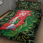 Personalized Melbourne Stars Cricket Quilt Bed Set Hippie Psychedelic Pattern Vibrant Mandala Art Style