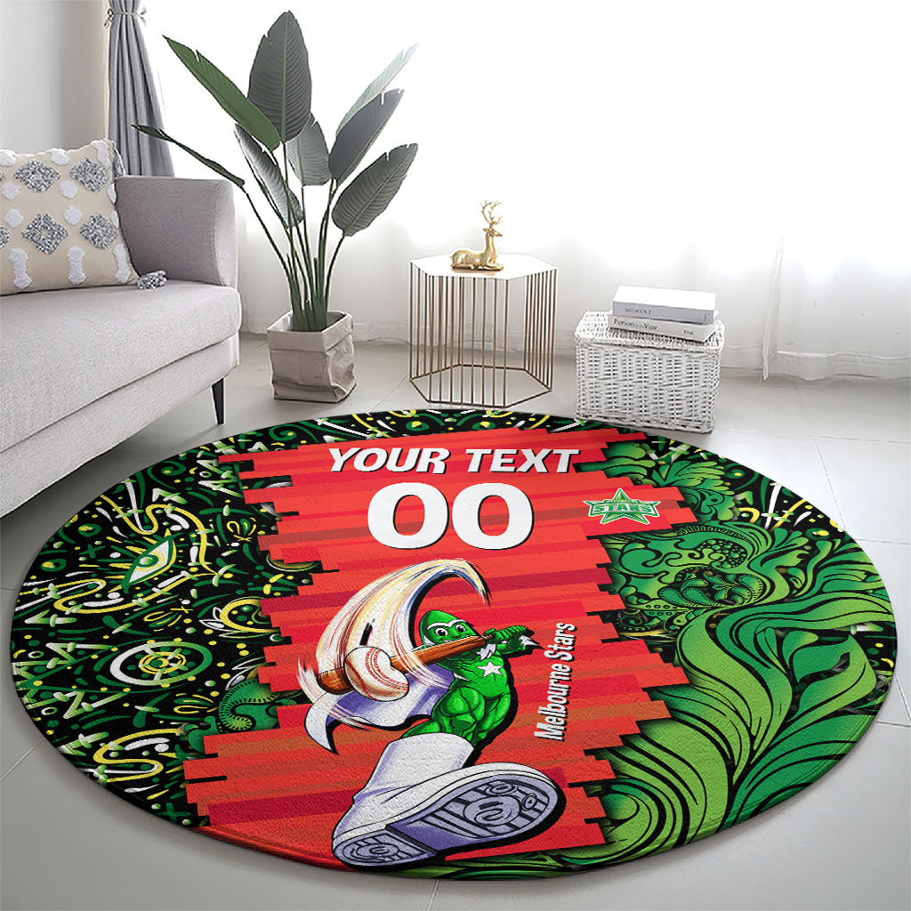 Personalized Melbourne Stars Cricket Round Carpet Hippie Psychedelic Pattern Vibrant Mandala Art Style