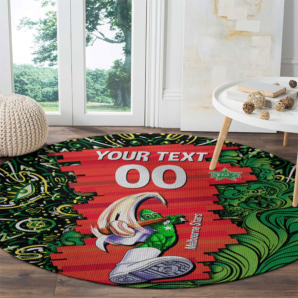 Personalized Melbourne Stars Cricket Round Carpet Hippie Psychedelic Pattern Vibrant Mandala Art Style