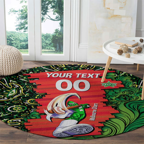 Personalized Melbourne Stars Cricket Round Carpet Hippie Psychedelic Pattern Vibrant Mandala Art Style