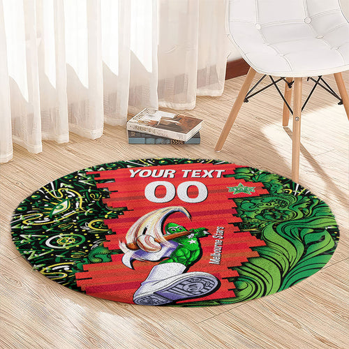Personalized Melbourne Stars Cricket Round Carpet Hippie Psychedelic Pattern Vibrant Mandala Art Style