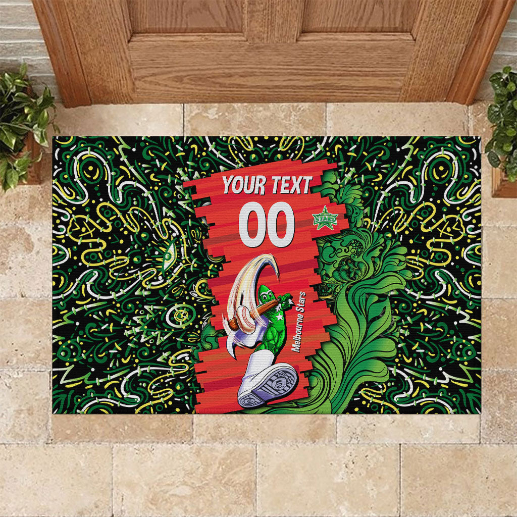 Personalized Melbourne Stars Cricket Rubber Doormat Hippie Psychedelic Pattern Vibrant Mandala Art Style