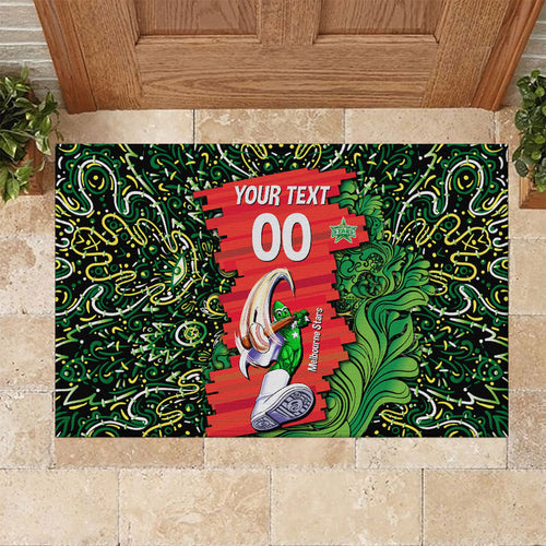 Personalized Melbourne Stars Cricket Rubber Doormat Hippie Psychedelic Pattern Vibrant Mandala Art Style