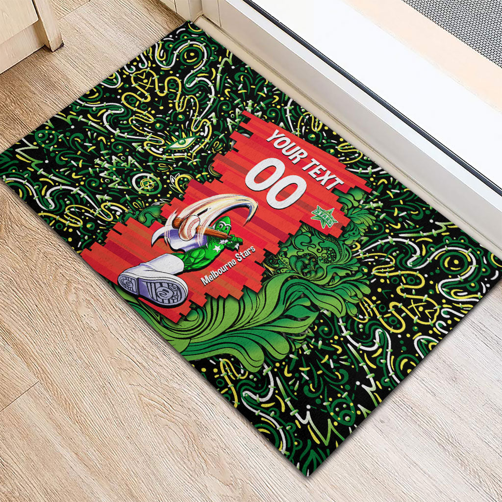 Personalized Melbourne Stars Cricket Rubber Doormat Hippie Psychedelic Pattern Vibrant Mandala Art Style
