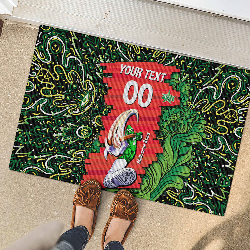 Personalized Melbourne Stars Cricket Rubber Doormat Hippie Psychedelic Pattern Vibrant Mandala Art Style