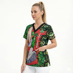 Personalized Melbourne Stars Cricket Scrub Top Hippie Psychedelic Pattern Vibrant Mandala Art Style