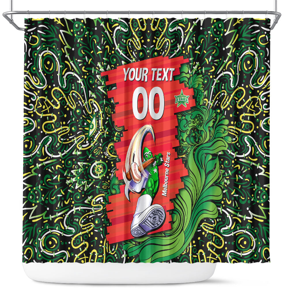 Personalized Melbourne Stars Cricket Shower Curtain Hippie Psychedelic Pattern Vibrant Mandala Art Style